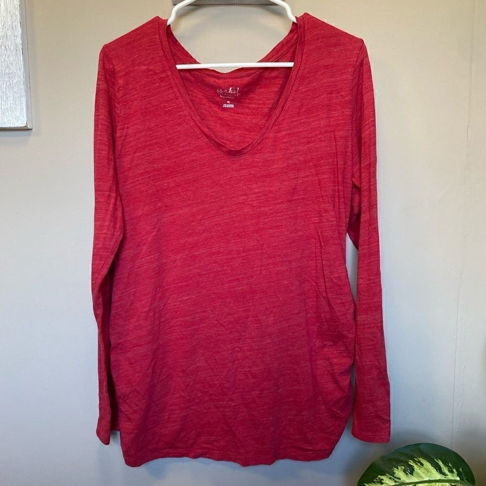 Isabel Maternity X-Large Red Long Sleeve Shirt